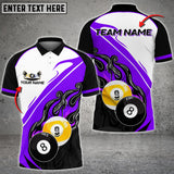 Maxcorners Billiards Ball 8,9 Blazing Fire Multi Color Options Personalized Name 3D Shirt (6 Colors)