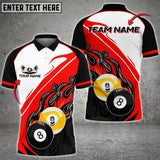 Maxcorners Billiards Ball 8,9 Blazing Fire Multi Color Options Personalized Name 3D Shirt (6 Colors)