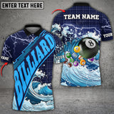 Maxcorners Billiards Waves Of Death Multicolor Options Personalized Name 3D Shirt (6 Colors)