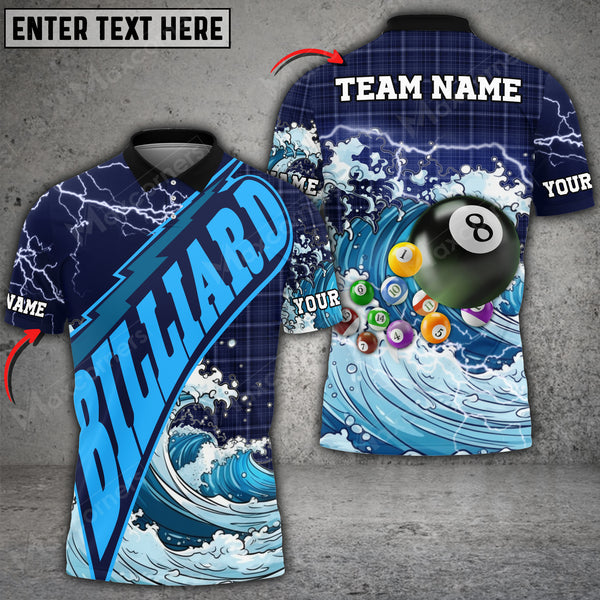 Maxcorners Billiards Waves Of Death Multicolor Options Personalized Name 3D Shirt (6 Colors)