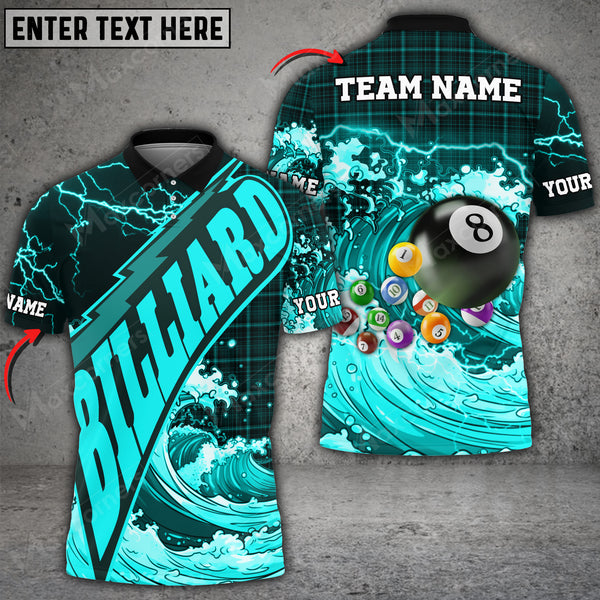Maxcorners Billiards Waves Of Death Multicolor Options Personalized Name 3D Shirt (6 Colors)