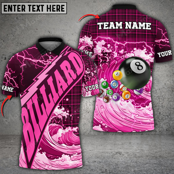 Maxcorners Billiards Waves Of Death Multicolor Options Personalized Name 3D Shirt (6 Colors)
