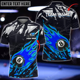 Maxcorners Billiards Ball 8 Fire Ares Heat Multicolor Options Personalized Name 3D Shirt (6 Colors)
