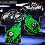 Maxcorners Billiards Ball 8 Fire Ares Heat Multicolor Options Personalized Name 3D Shirt (6 Colors)
