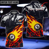 Maxcorners Billiards Ball 8 Fire Ares Heat Multicolor Options Personalized Name 3D Shirt (6 Colors)