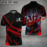 Maxcorners Bowling Ball And Pins Cyber Thundering Multicolor Option Customized Name 3D Shirt (4 Colors)
