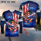 Maxcorners Fishing Flag America Walleye Customize Name 3D Shirts