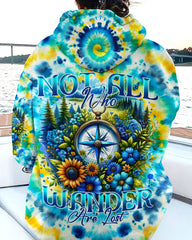 Maxcorners Not All Who Wander Are Lost Compass Tie Dye All Over Print LM2101