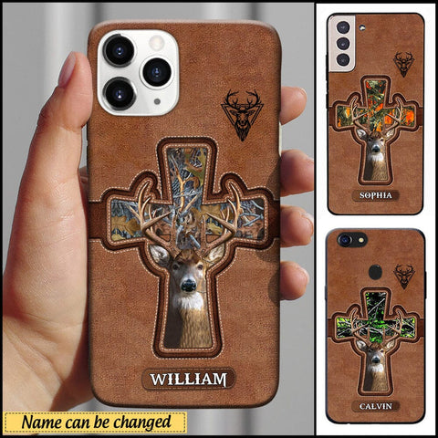 Maxcorners Deer Hunting Cross Personalized Name Multicolor Phone Case