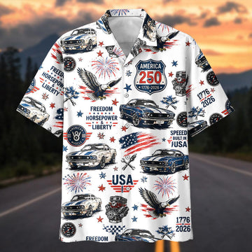 Maxcorners Classic Mustang America 250 Commemorative Hawaiian Shirt