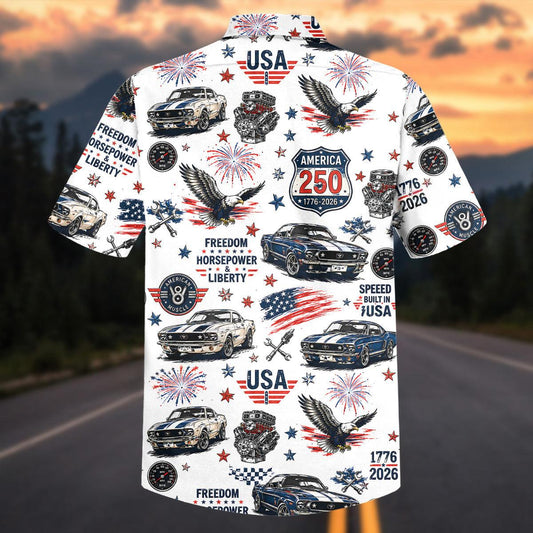 Maxcorners Classic Mustang America 250 Commemorative Hawaiian Shirt