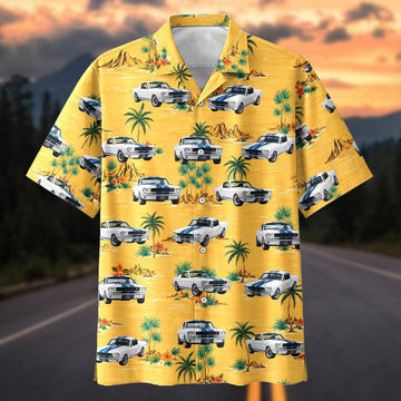 Maxcorners Personalized Car 1960s Mustang Muscle Car Yellow Hawaiian Shirt