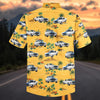 Maxcorners Personalized Car 1960s Mustang Muscle Car Yellow Hawaiian Shirt