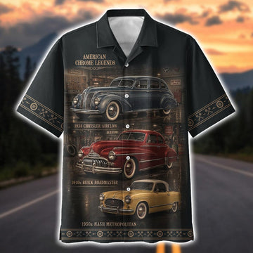 Maxcorners American Chrome Legends Car - Personalized Car Hawaiian Shirt