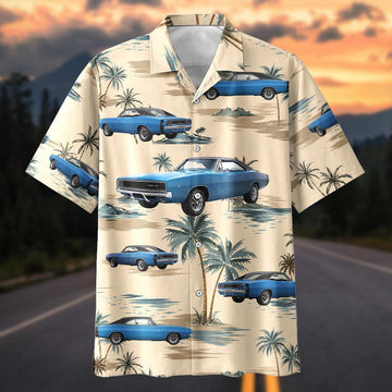 Maxcorners Personalized Car 1968 Dodge Charger Classic Car Palm Tree Hawaiian Shirt