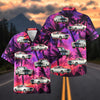 Maxcorners Personalized 1965 Ford Mustang Car Purple Sunset Hawaiian Shirt