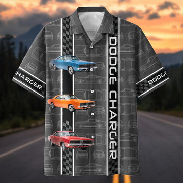 Maxcorners Personalized Car Dodge Charger Classic Muscle Car Racing Hawaiian Shirt