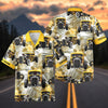 Maxcorners Personalized Car Yellow Flame Hot Rod Tropical Floral Hawaiian Shirt