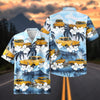 Maxcorners Personalized Car 1957 Chevrolet Bel Air Car Tropical White Hibiscus Hawaiian Shirt