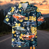 Maxcorners Personalized Classic Muscle Car Yellow Floral Tropical Hawaiian Shirt