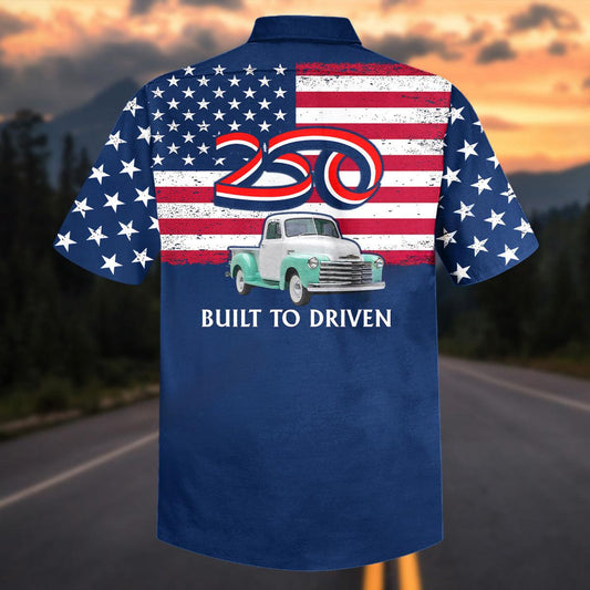 Maxcorners Personalized 1953 Chevrolet 3100 Hawaiian Shirt – America 250 Patriotic Vintage Car Aloha Shirt