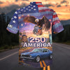 Maxcorners Personalized America 250 Route 66 Bald Eagle Classic Car Hawaiian Shirt