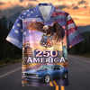 Maxcorners Personalized America 250 Route 66 Bald Eagle Classic Car Hawaiian Shirt