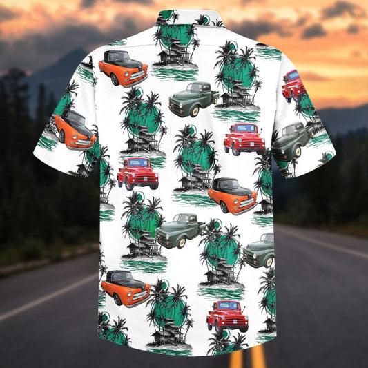 Maxcorners Personalized Car Vintage Classic Pickup Truck Tropical Island Hawaiian Shirt