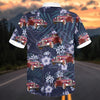 Maxcorners Personalized Car Red Antique Classic Car Tropical Floral Hawaiian Shirt