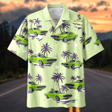 Maxcorners Personalized Car Classic Muscle Car Palm Tree Hawaiian Shirt