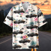 Maxcorners Personalized Car Tropical Black Classic Muscle Car Aloha Shirt