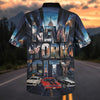 Maxcorners Personalized Car New York City Skyline Classic Cars Hawaiian Shirt