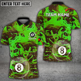 Maxcorners Billiards 8 Ball Torn Fabric And Stains Pattern Personalized Name 3D Shirt (Multi Color Options)
