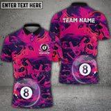 Maxcorners Billiards 8 Ball Torn Fabric And Stains Pattern Personalized Name 3D Shirt (Multi Color Options)