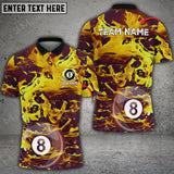 Maxcorners Billiards 8 Ball Torn Fabric And Stains Pattern Personalized Name 3D Shirt (Multi Color Options)