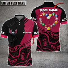 Maxcorners Valentine Billiard Balls Heart Shape Personalized Name 3D Shirt (Multi Color Options)