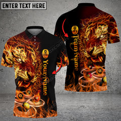 Maxcorners Billiards Fire Lion King Personalized 3D Shirt
