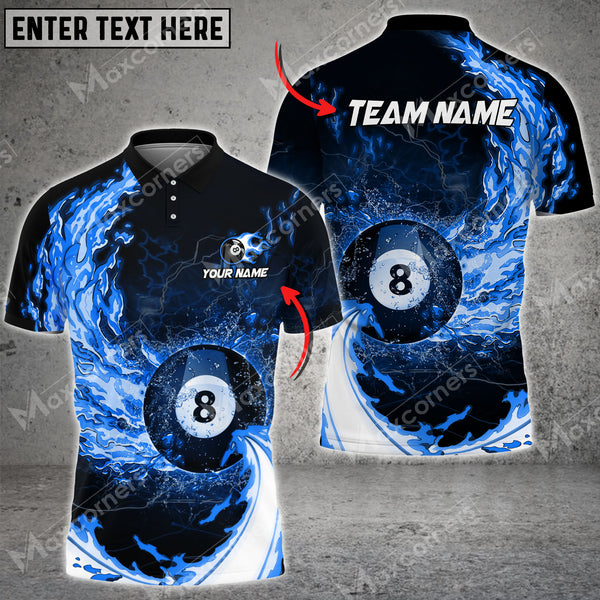 Maxcorners Breath Of Fire Billiards Personalized Name, Team Name 3D Shirt ( 6 Colors )