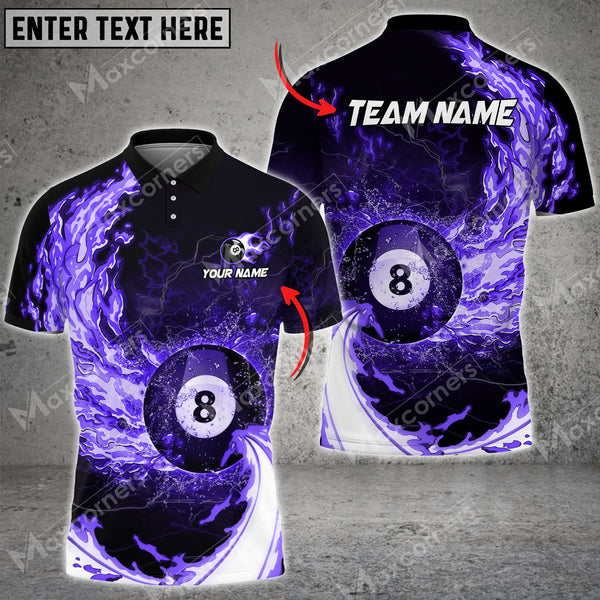 Maxcorners Breath Of Fire Billiards Personalized Name, Team Name 3D Shirt ( 6 Colors )