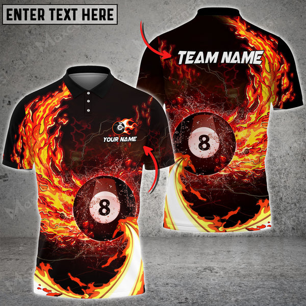 Maxcorners Breath Of Fire Billiards Personalized Name, Team Name 3D Shirt ( 6 Colors )