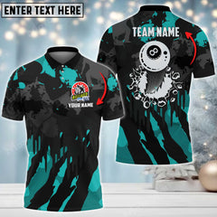 Maxcorners Billiards 8 Ball Personalized Name, Team Name 3D Shirt (Multi Color Options)
