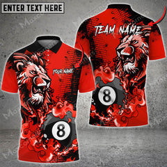 Maxcorners Billiards 8 Ball Fire Lion King Personalized Name, Team Name Unisex Shirt ( 6 Colors )