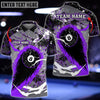 Maxcorners Billiard 8 Ball Stains Personalized Name 3D Shirt (Multi Color Options)