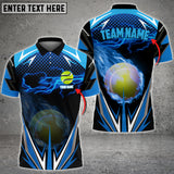 Maxcorners Tennis Thunder Fire Multicolor Options Customized Name 3D Shirt ( 4 Colors )