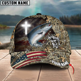 Maxcorners Personalized Premium Loralle Fishing Under God 3D Cap ( Large Mouth Bass, Walleye, Stripped Bass, Trout Fish, Catfish, Crappie, Salmon, Pike )