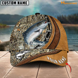 Maxcorners Personalized Cross America Leather Pattern Fishing 3D Cap ( Large Mouth Bass, Walleye, Stripped Bass, Trout Fish, Catfish, Crappie, Salmon, Pike )