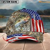 Maxcorners Personalized Premium American Fishing 3D Cap ( Large Mouth Bass, Walleye, Stripped Bass, Trout Fish, Catfish, Crappie, Salmon, Pike )