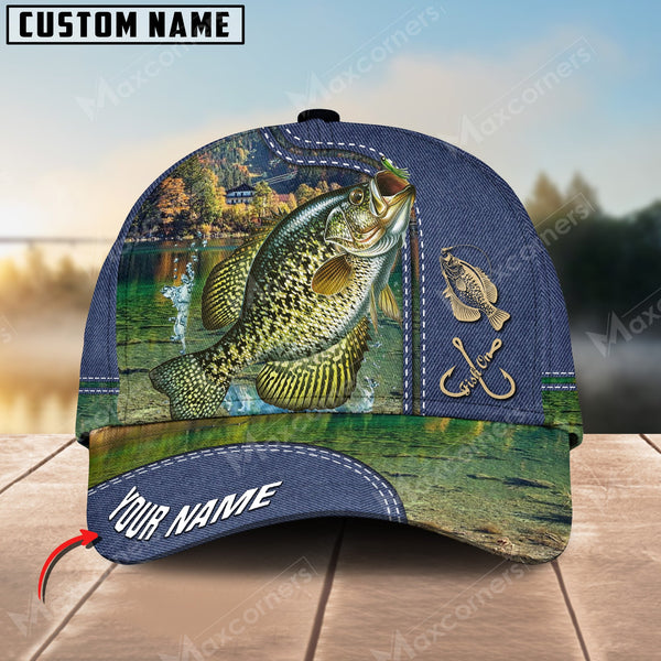 Maxcorners Personalized The Best Fishing Jean Pattern 3D Cap ( Large Mouth Bass, Walleye, Stripped Bass, Trout Fish, Catfish, Crappie, Salmon, Pike )