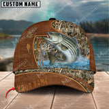 Maxcorners Personalized The Best Leather Pattern Fishing 3D Cap ( Large Mouth Bass, Walleye, Stripped Bass, Trout Fish, Catfish, Crappie, Salmon, Pike )