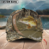 Maxcorners Personalized Grass Nature Fishing 3D Cap ( Large Mouth Bass, Walleye, Stripped Bass, Trout Fish, Catfish, Crappie, Salmon, Pike )